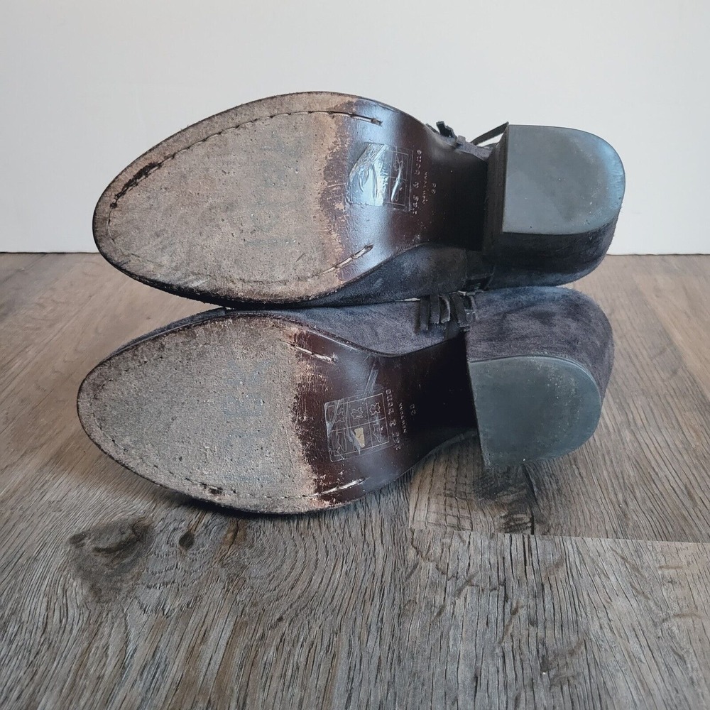 Rag & Bone‎ Margot ankle boots US size 8 EU 38 gray suede dual zip with tassels - Picture 8 of 12
